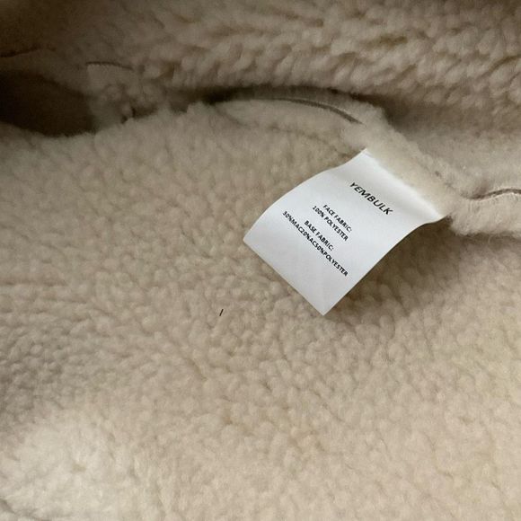 YEMBULK Patchwork Faux Sherpa Lined, Faux Lambs Coat, Short Length, Size M - Picture 5 of 8